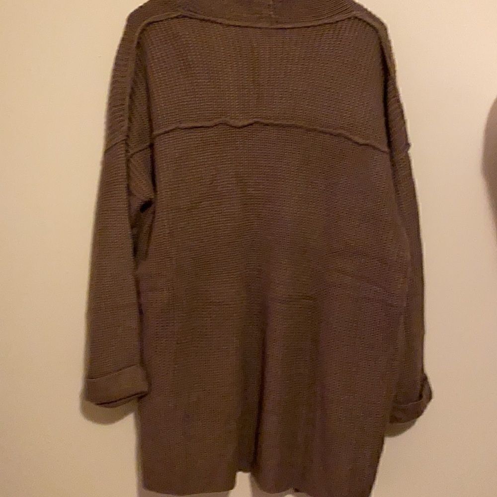 Mittoshop | Boutique Oversized Mocha Knit Front Pocket Cardigan | S/M - Picture 5 of 6